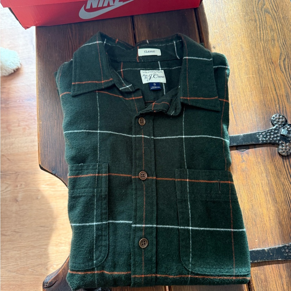 J. Crew Green Plaid Shirt